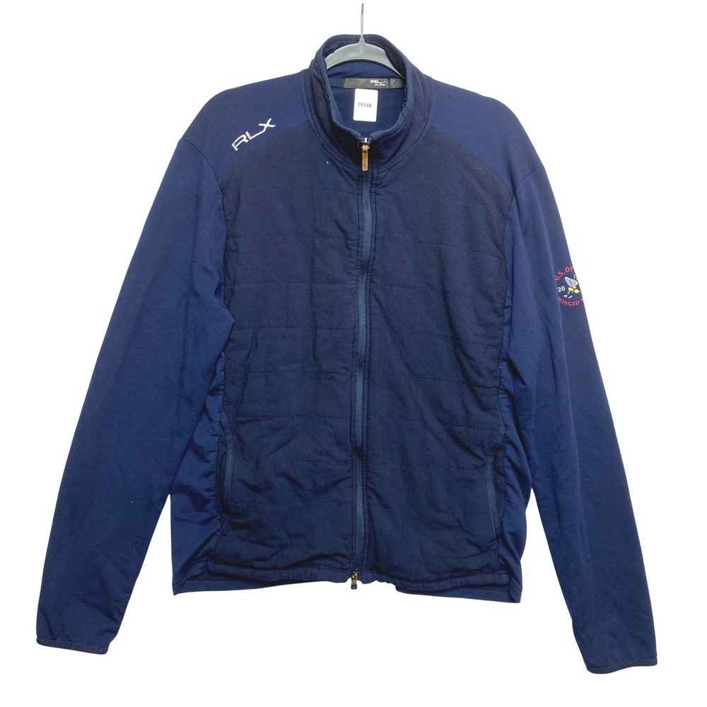 RLX Ralph Lauren Golf Jacket Mens L Navy US Open 2020 Winged Foot Hybrid